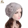 NEW lady luxury sequined flower slouchy Baggy Hat  Beanie Skull Wraps Wrinkle Cap ► Photo 1/6