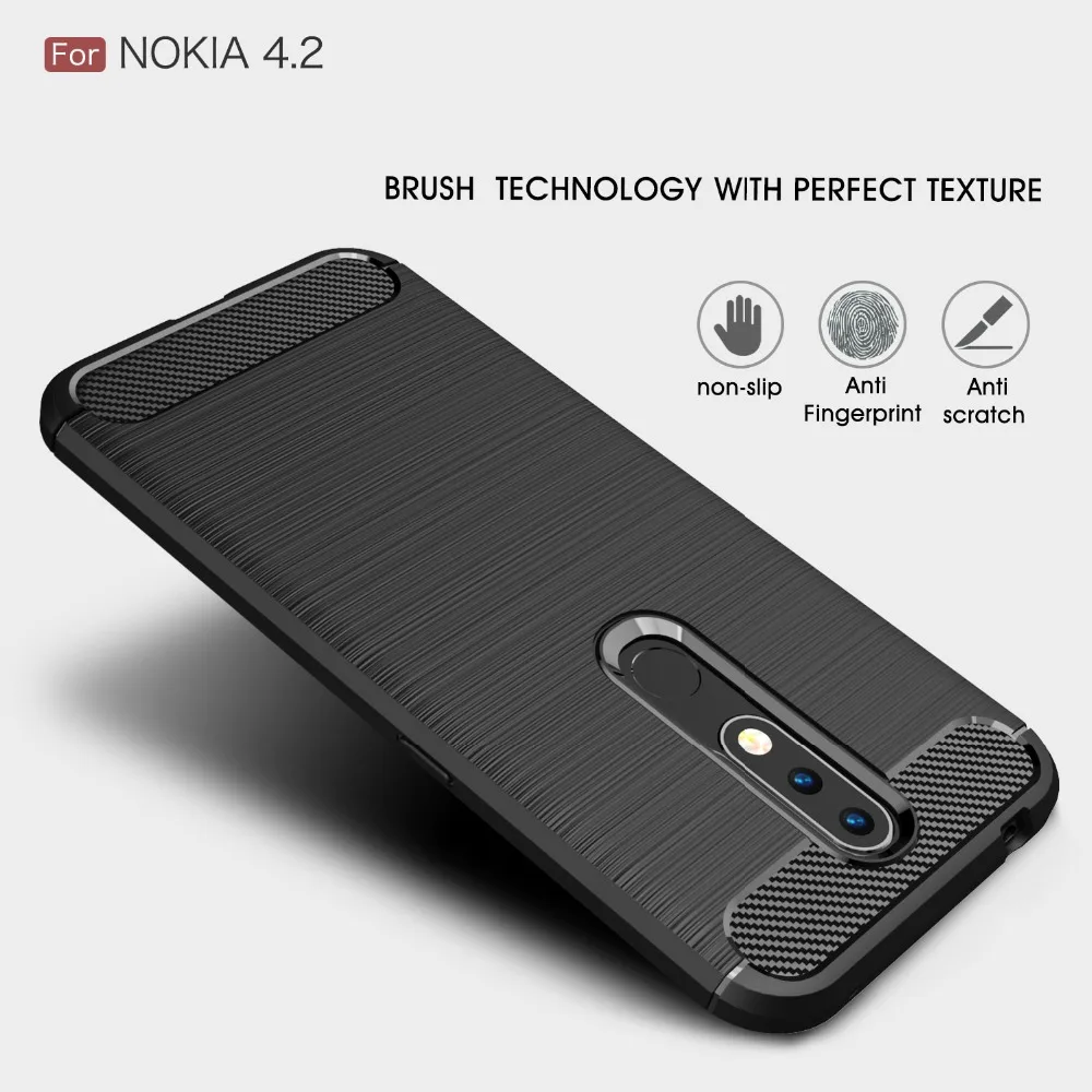 

Carbon Fiber Grain TPU Phone Case For Nokia 4.2 Soft Silicone Back Cover Case