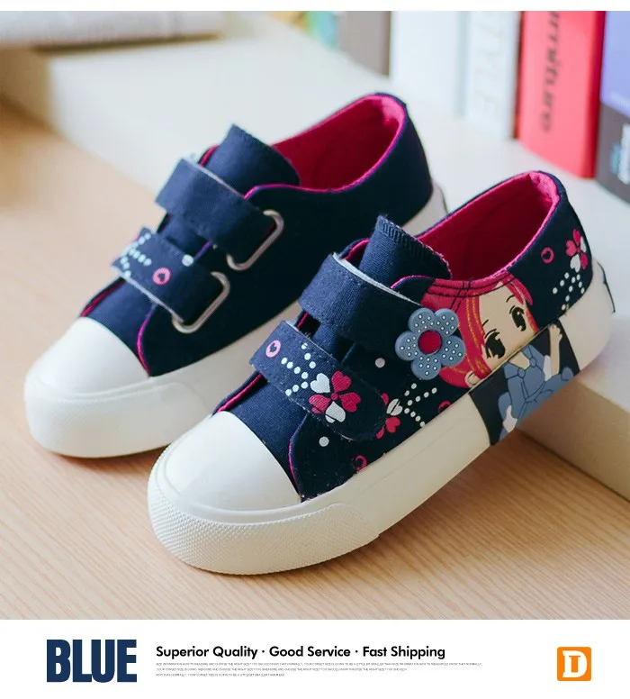 2016 New  Fashion Princess Girls Shoes Canvas Rubber Children Shoes Autumn Spring Pink Rose White Cute Cartoon Girls Sneakers 462s (11)