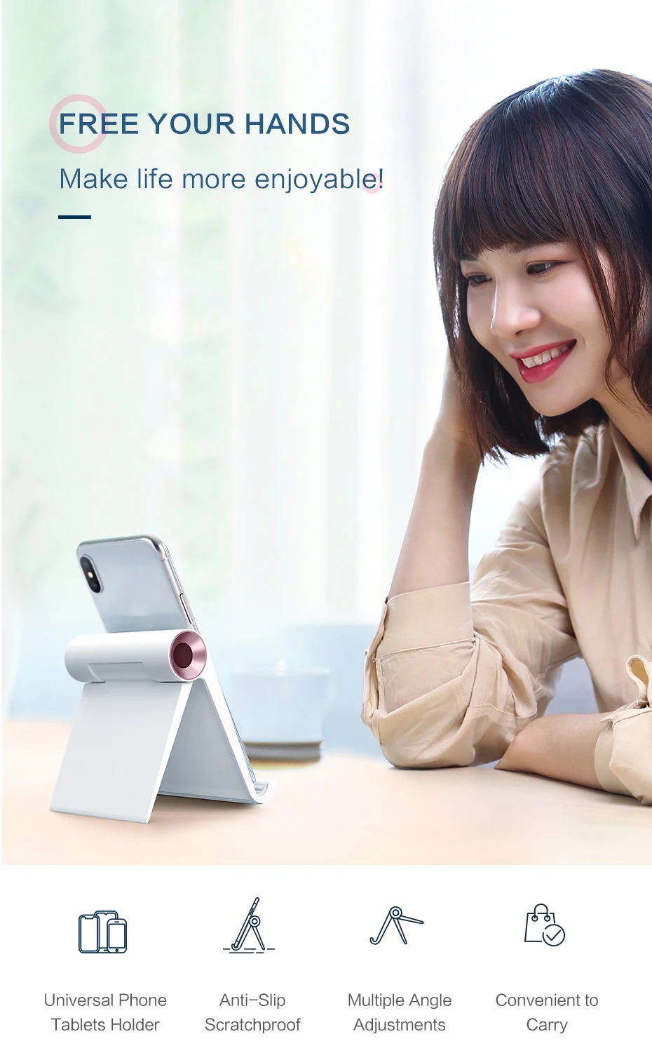 SmartDevil держатель для мобильного телефона, для iPhone складной для мобильных телефонов с подставкой для samsung Galaxy S10 S9 S8 планшетный Стенд настольная подставка для телефона