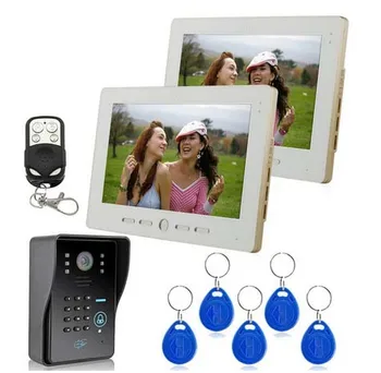 

2015 New design white luxury 10" Video Door Phone Doorbell Intercom System Compatible RFID Keyfobs 1V2