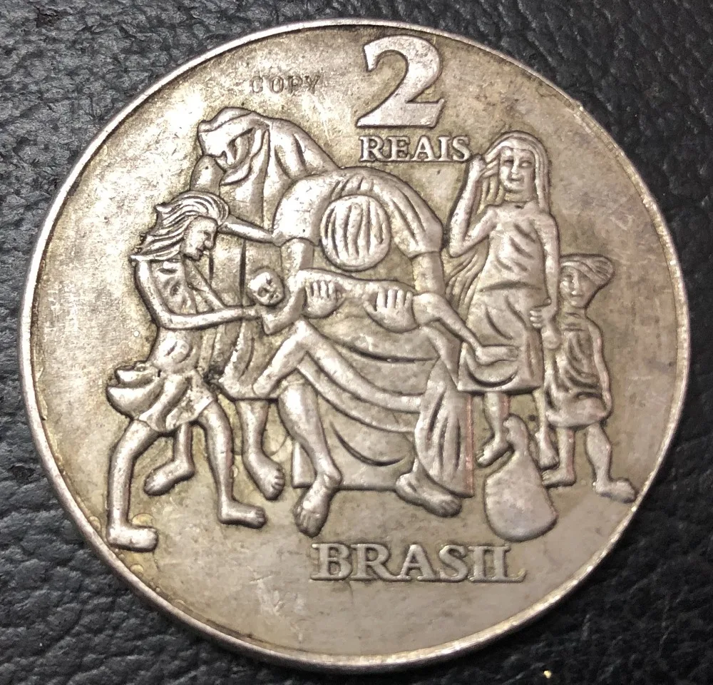 

2003 Brazil 2 Reais Candido Portinari Silver Plated Copy Coin
