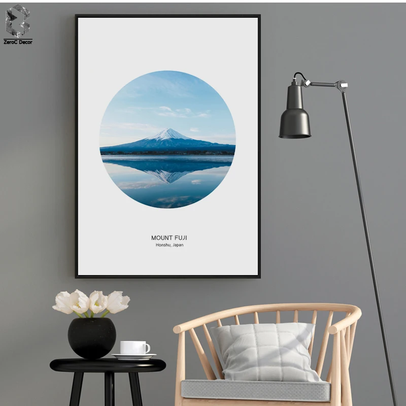 

Nordic Canvas Prints and Posters Wall Art Mount FuJi Paintings Wall Pictures for Home Decoration, Landscape Wall Decor