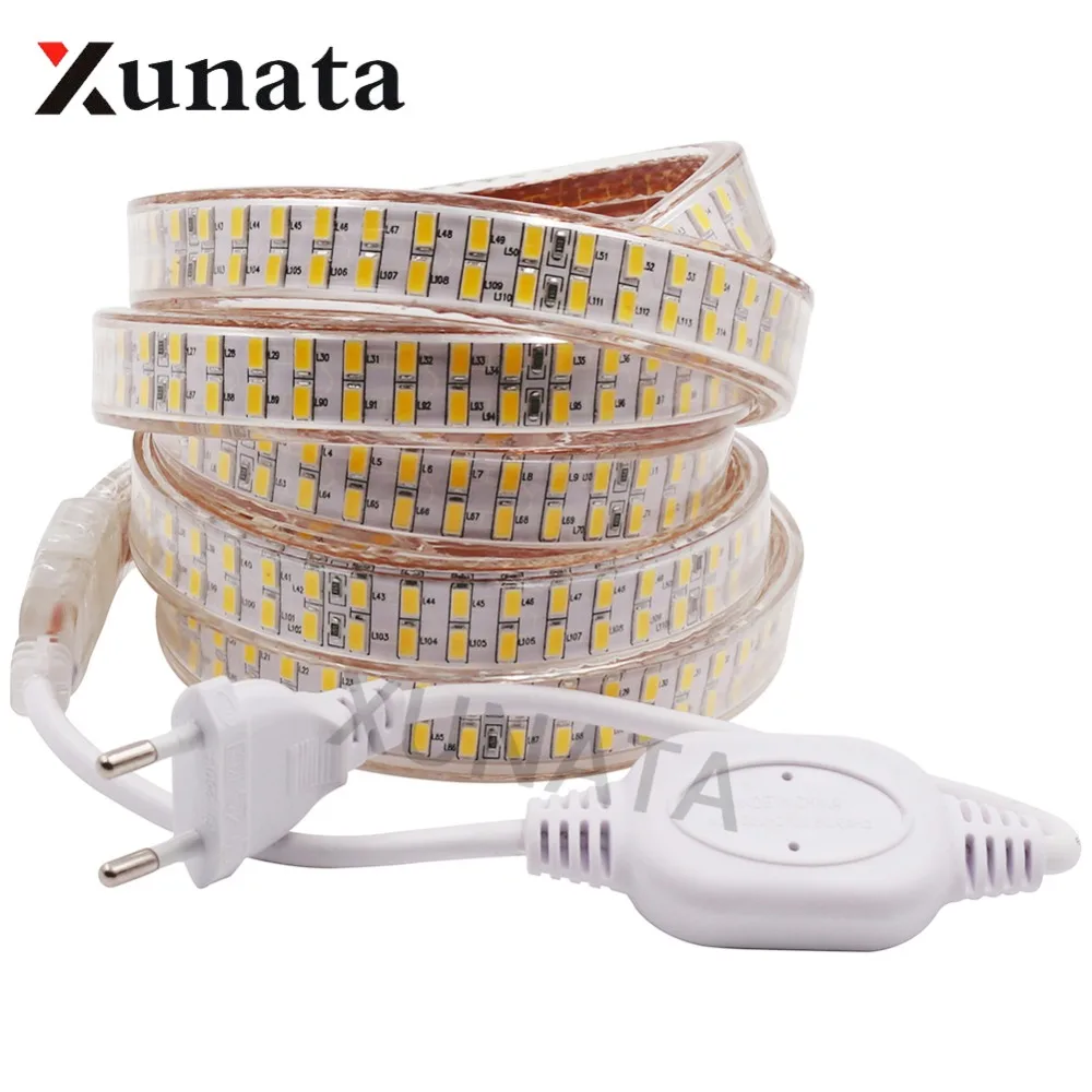 buy 5630 LED Strip 220V Dimmer Switch Waterproof SMD 5730 Double Row 240Leds m White Warm White Flexible Led Strip Light Lamp