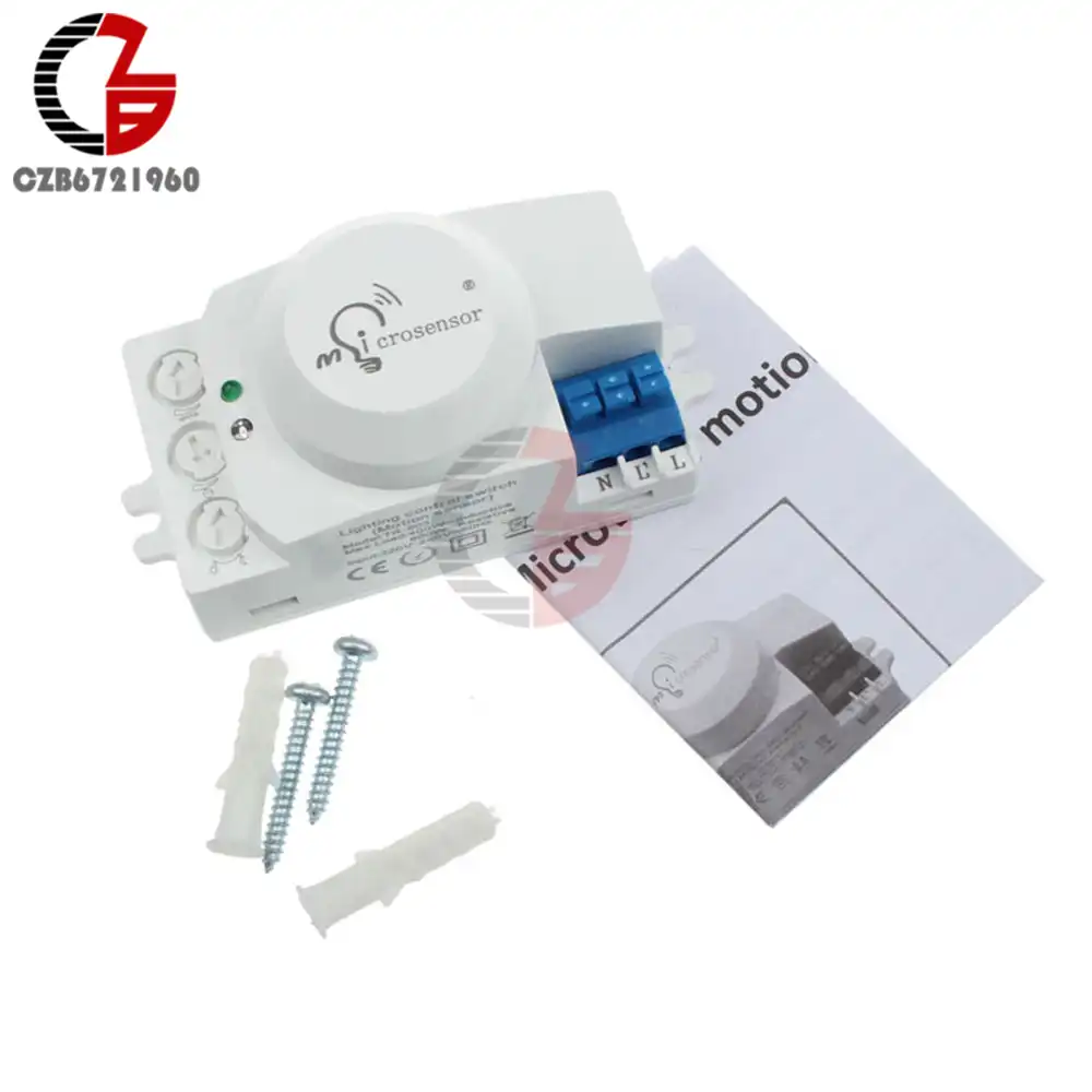 Ac 220v Microwave Movement Motion Sensor Switch Microsensor Detector Controller Switch Lighting Control Switch For Led Light