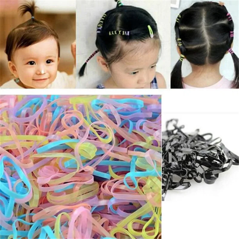 

Best Deal Hairband Candy Color Kids Elastic Hair Rope Ponytail band ties girls Braiders hair accessories