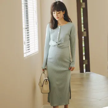 

Moms knitted Nursing Dresses Breastfeeding Dress Maternity Clothes For Pregnant Women Breastfeeding Clothing pregnant dress
