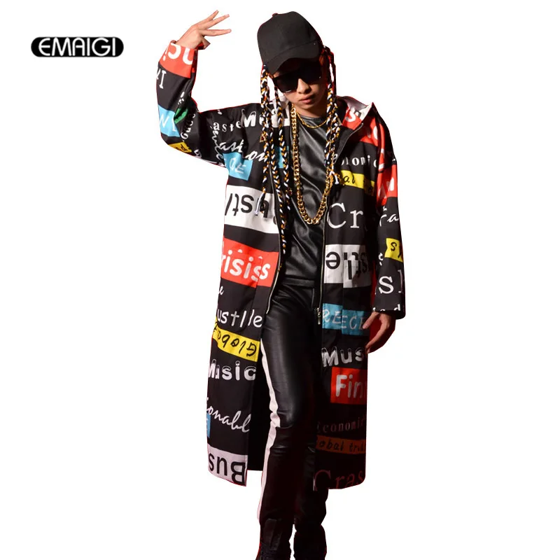 Male Singer Cloak Coat Stage Performance Clothing Men Fashion Hiphop