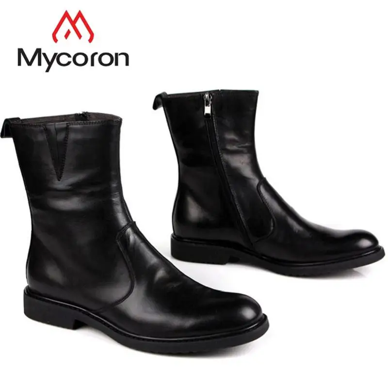 

MYCORON Luxury Designer Ankle Shoes Genuine Leather Men Boots Lace Up British Stylish Dress Men Boots Tenis Masculino Adulto