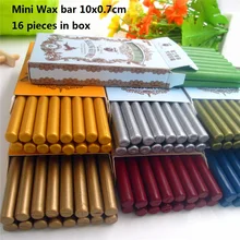Diy 16 pçs alta qualidade mini selagem vara de cera selo retro vintage vara de cera sellado sax palillo sello de la cera sellos