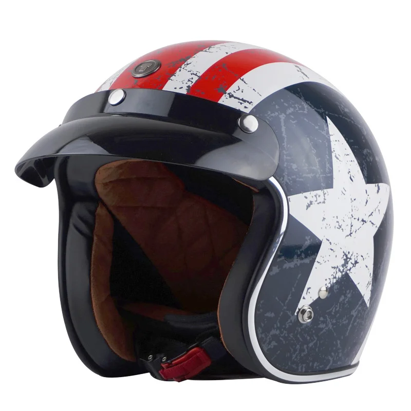 Винтаж TORC T50 Route 66 moto rcycle шлем 3/4 открытый шлем крутой череп moto casco moto cicleta Capacete DOT утвержден - Цвет: 1