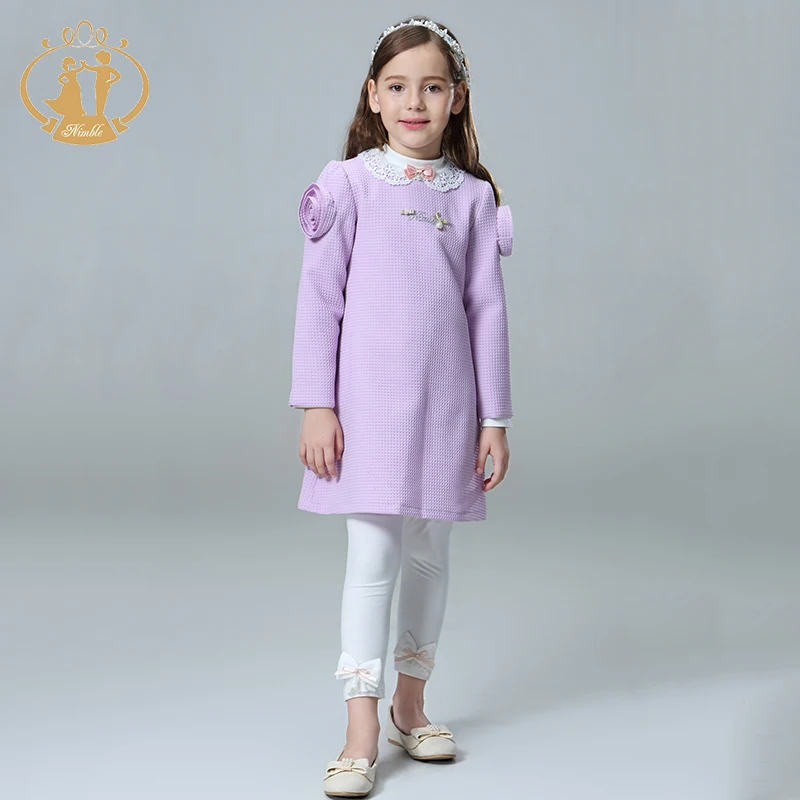 

Nimble girl dress flower Appliques Lace Mesh clothes for girls first communion clothes for girls Clothes roupas infantis menin