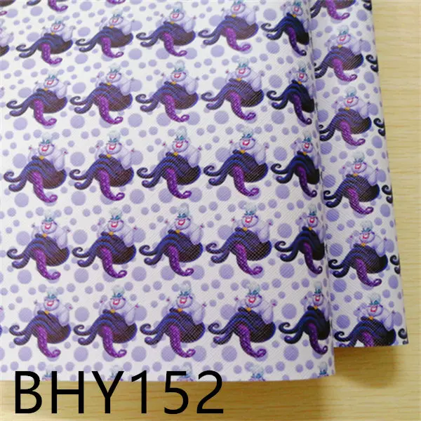 

Free shipping 1pcs/7.6*12inch cartoon print leather viny fabric BHY152