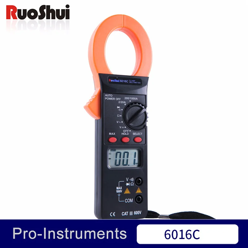 

6016C Victor RuoShui Digital Clamp Meter AC Clamp Current Multimeter 2000 Counts Resistance 1000A 1000V Ampere Meter