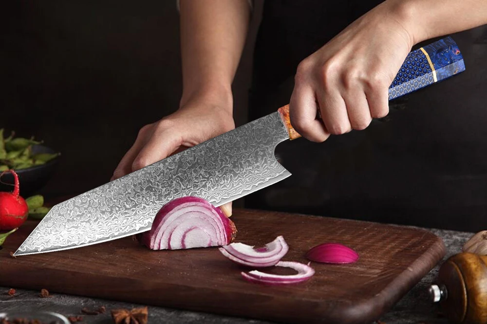 XITUO Дамасская сталь 67 слойный японский нож шеф повара 8 дюймов Kiritsuke gyuto модные