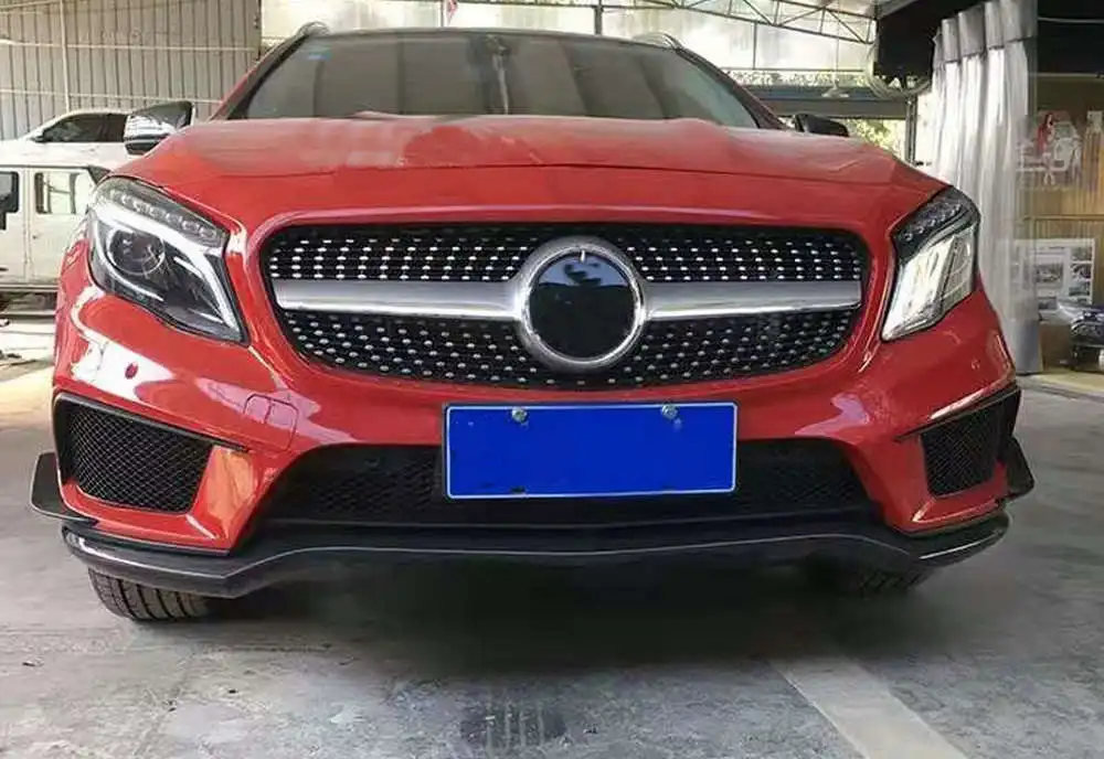 PP GLA45 AMG стиль кузова для Mercedes-Benz GLA200- лет комплект кузова автомобиля передний бампер+ задний бампер+ передний гриль губы