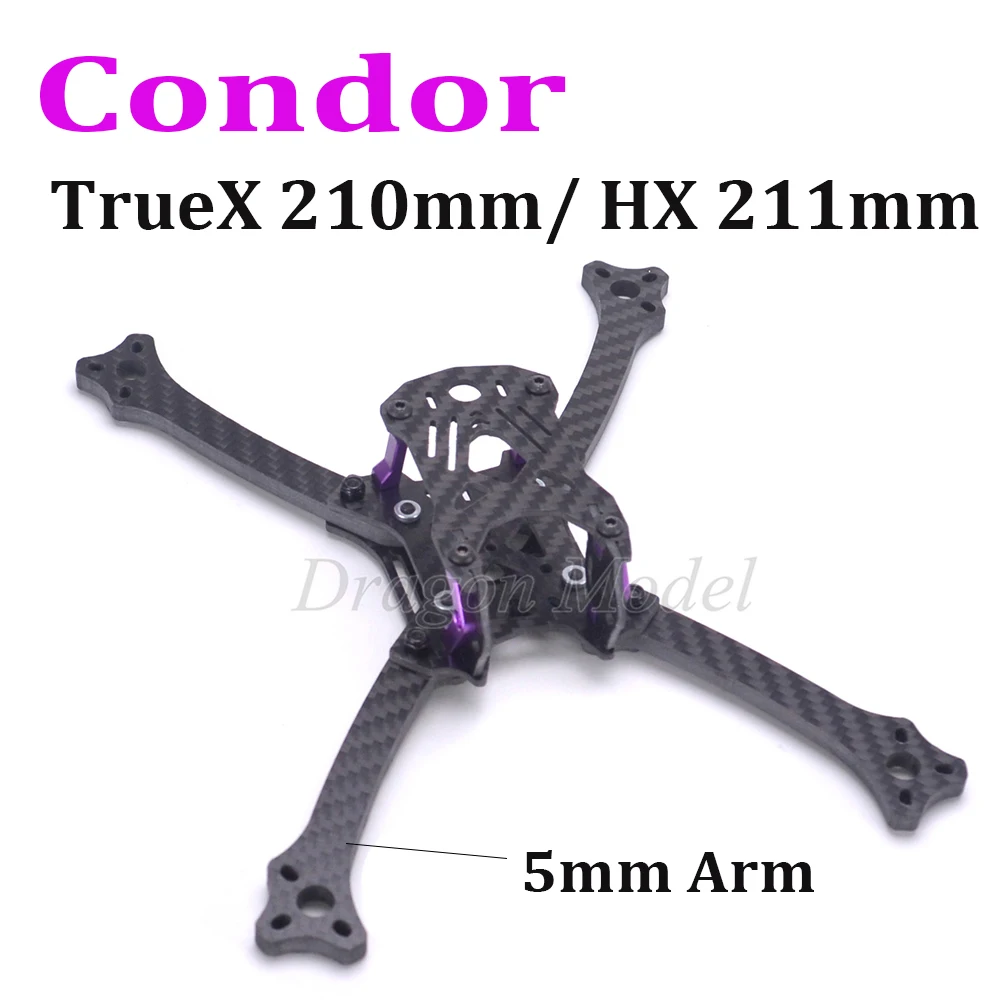 

Codor TrueX 210 210mm HX 211mm with Aluminum Part carbon fiber 5inch Quadcopter frame FPV Racing Drone with 5mm Arm