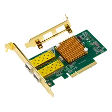 High quality Origial PCIE PCI Express Dual-port Gigabit fiber network card for INTEL X520 82599ES Golden