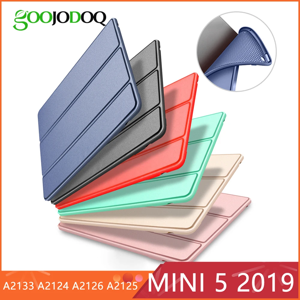 

For iPad Mini 5 Case iPad Mini 2019 Case with Pencil Holder Tri-fold Stand Soft TPU Back for iPad Mini5 Case Cover Funda Capa