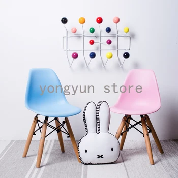 

Children wooden base baby kids minimalist modern Childrens Chair plastic and Wood Legs dining chair modern chair 1PCS