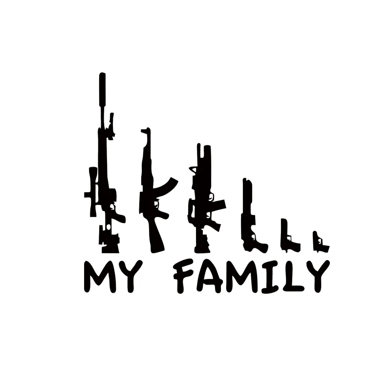 Hot Sale Car Stying Cool Graphics My Gun Family Bumper Sticker Window