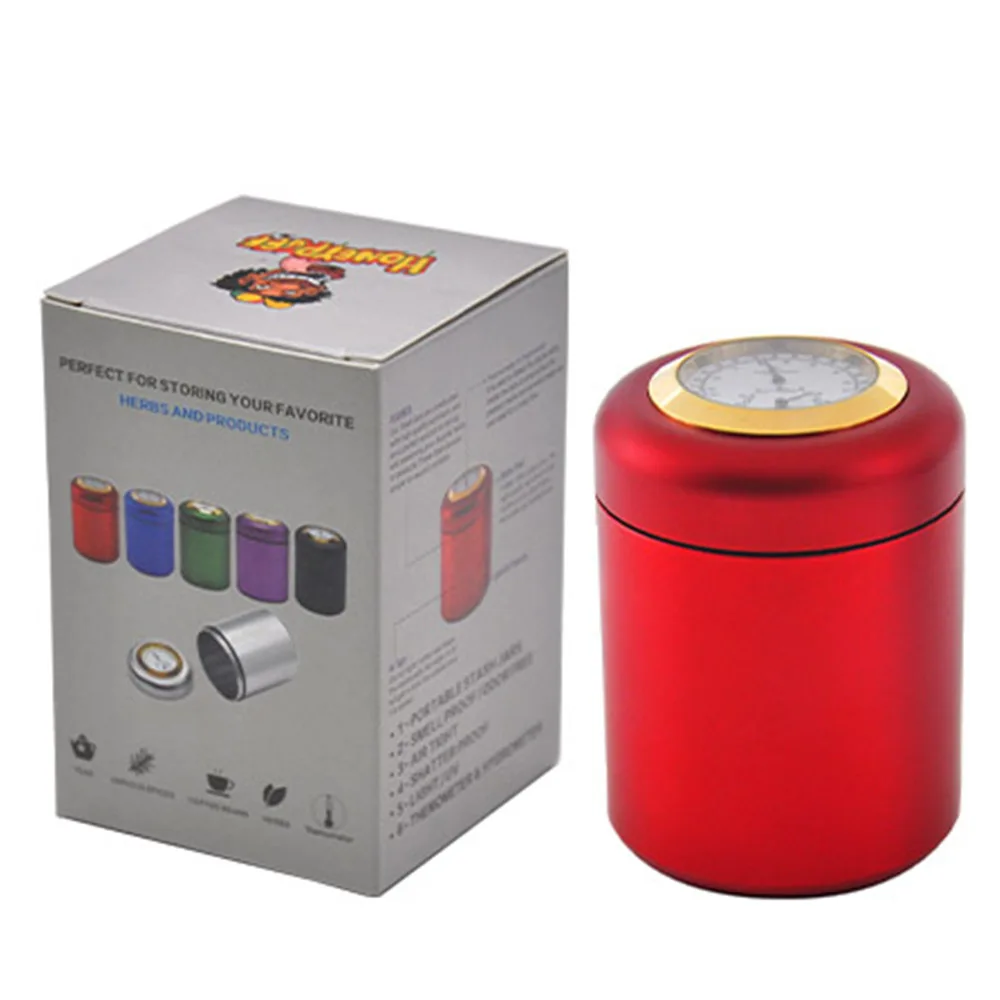 COURNOT Air Craft Алюминиевый металлический контейнер для хранения с термометром и гигрометром герметичный контейнер для хранения таблеток Чехол - Цвет: Red with Box