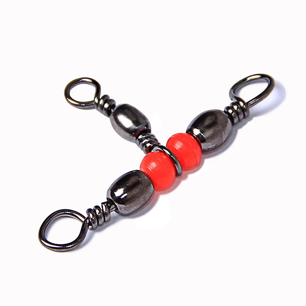 Hyaena 10pcs/lot Three Way Swivel Barrel Swivel Fishing Swivel Clip