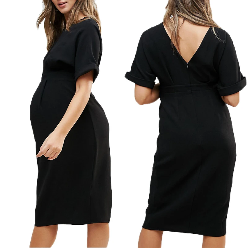 

Fashion Plus Size Summer Dress For Pregnant Women Maternity Dresses Maternity Clothes Large Size Deep V Zipper Pregnancy Dress
