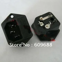 Гнездо питания переменного тока, предохранитель 4 контакта как-07, 4 контакта