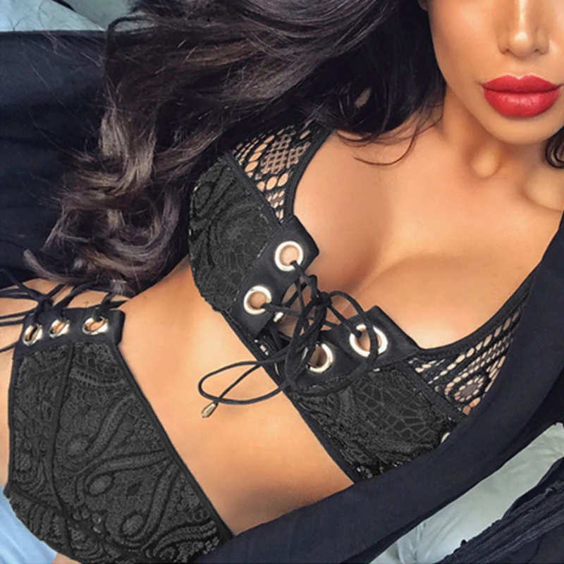 

Women Sexy lace crochet Bikinis Sets Lace Up Bandage Tops Bra High Waist Bottom Female Sexy Swimsuit hollow out Swimwear white
