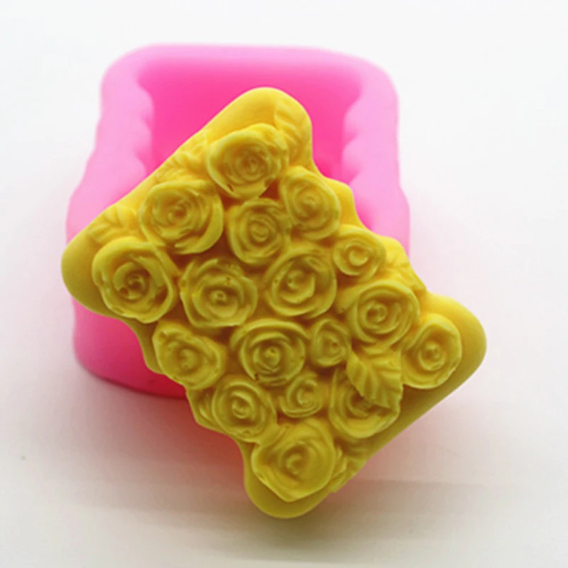 

Silicone Mold Square Rose Flower 3D Soap Molds For Soap Making Fondant Cake Decorating Tool Silicone Mould DIY Craft Supplies