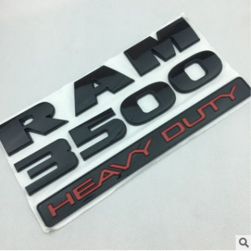 

1pc ABS RAM 1500 2500 3500 HEAVY DUTY SILVER BLACK RAM1500 RAM2500 RAM3500 EMBLEM NAMEPLATE BADGE DECAL Fender Tailgate Sticker