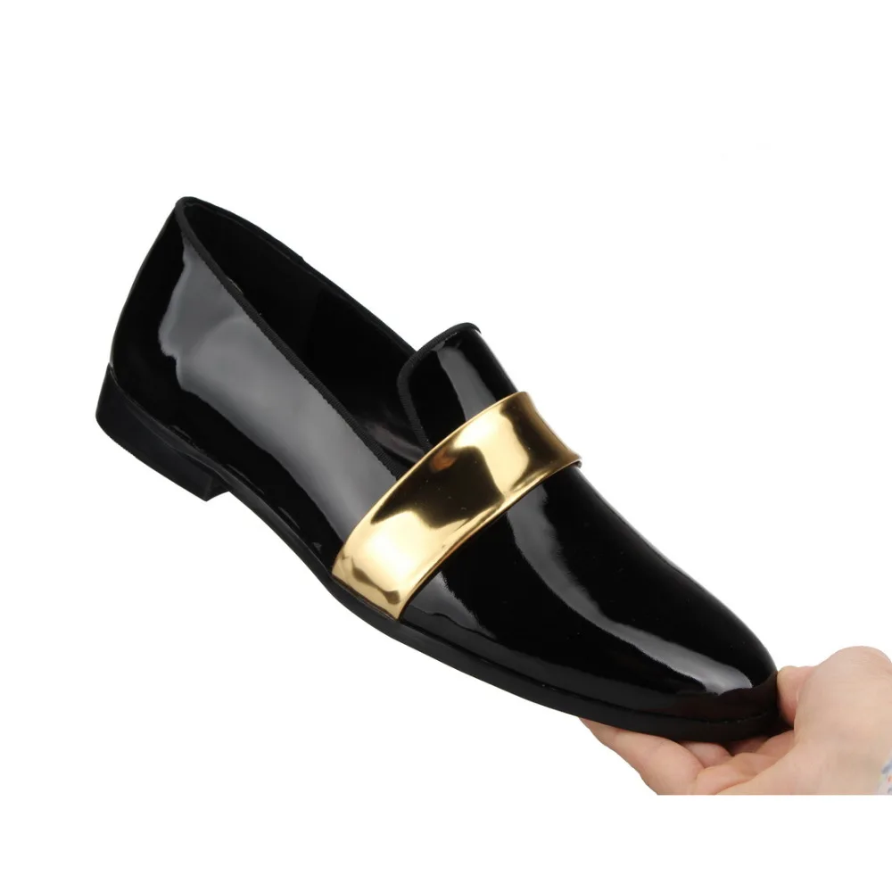 Men Loafers black Patent leather Dress shoes (13)
