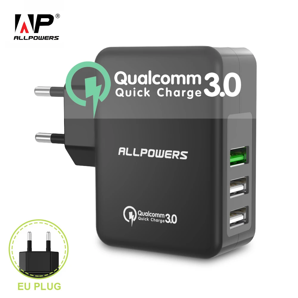 ALLPOWERS зарядное устройство для мобильного телефона 3 USB QC 0 быстрое samsung Xiaomi huawei htc zte