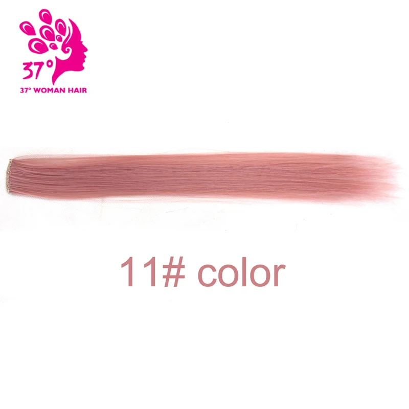 Dream ice's красочные радужные заколки для волос в одном куске поддельные синтетические розовые фиолетовые волосы для женщин - Цвет: #14