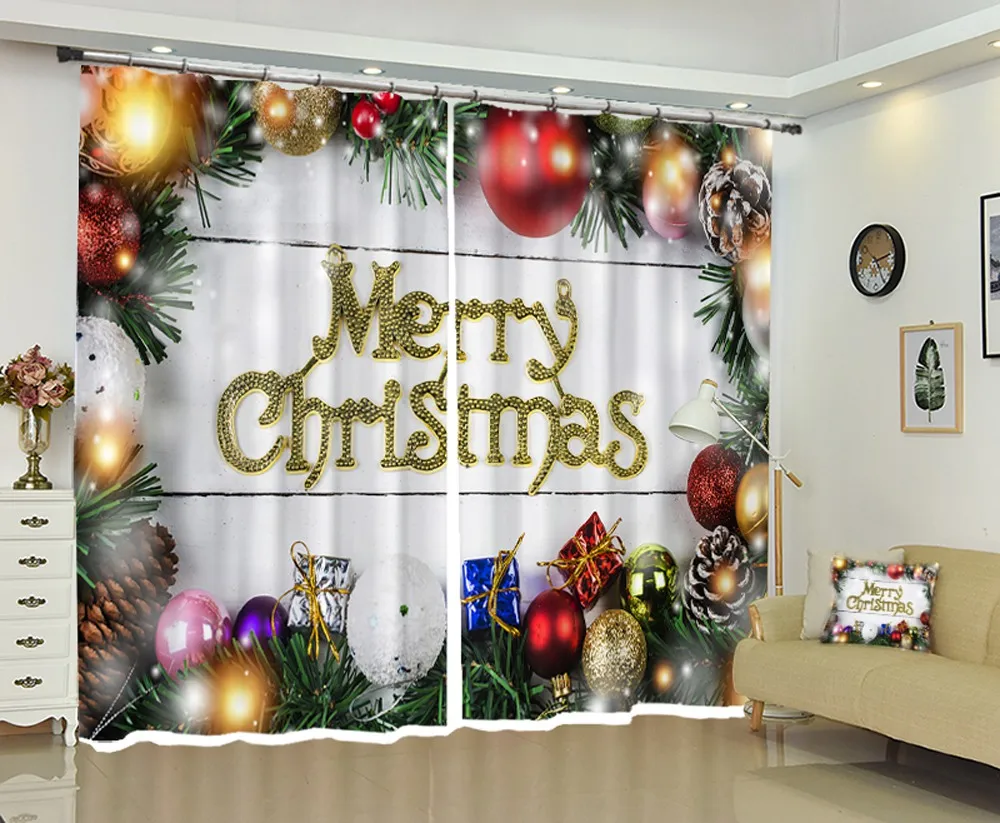 Ahloyalty, рождественский стиль, 3D оконная занавеска, для гостиной, высокая точность, оттенок, роскошные занавески, s Rideaux, Индивидуальный размер