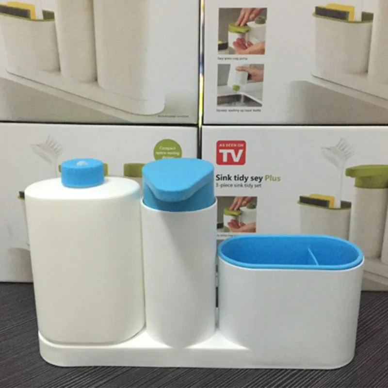 Billige Multi funktion Küche Lagerung Racks Bad Flüssigen Seife Dispenser Schwamm Halter container Zahnbürste Veranstalter Kochen Gadget