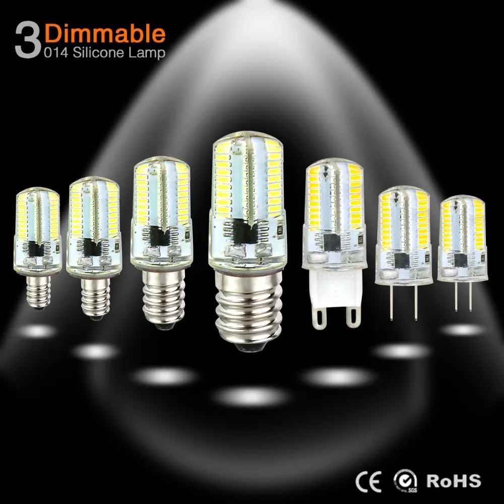 Высокий яркий G4 светодио дный лампа E14 E17 E11 E12 G9 G8 свечах AC 220V 110V лампы Spotlight SMD 3014 64 светодио дный затемнения люстра свет