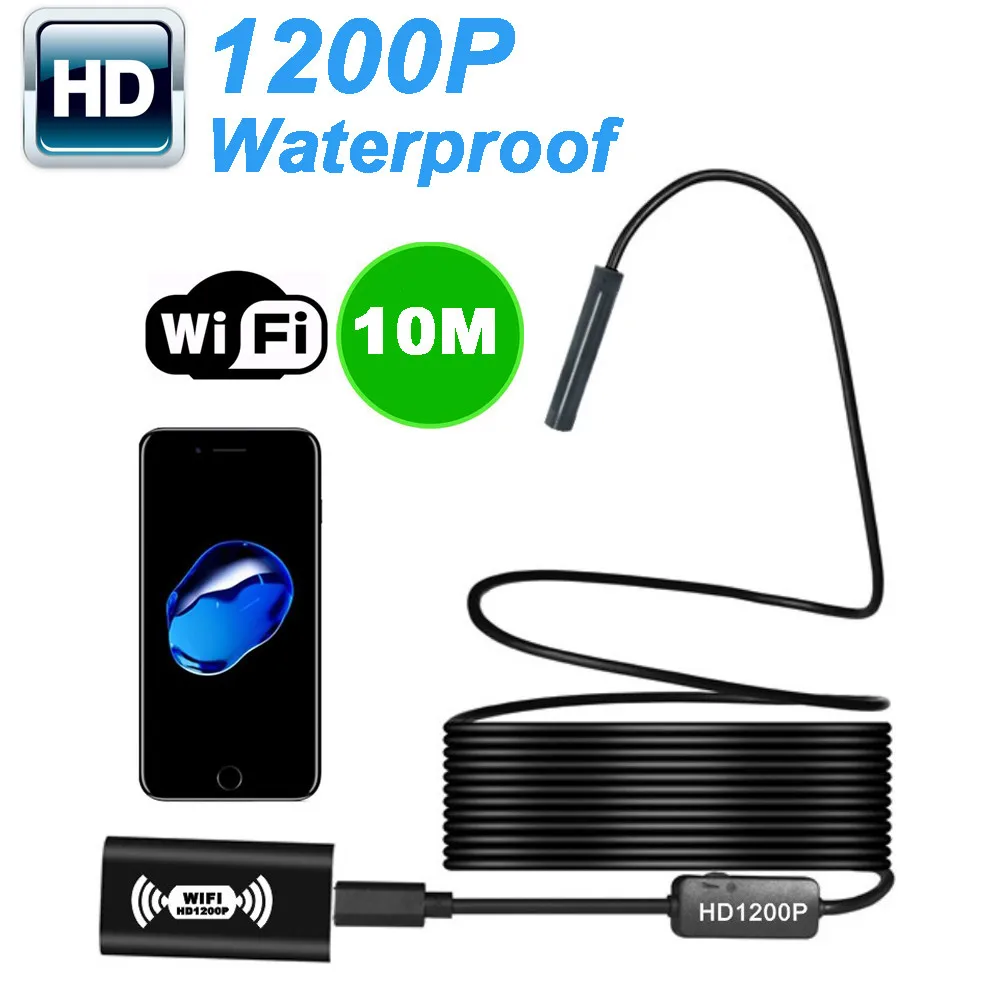 2/3.5/5/10M Wifi микро эндоскоп 1200P HD камера мегапикселей для IOS Android Водонепроницаемая