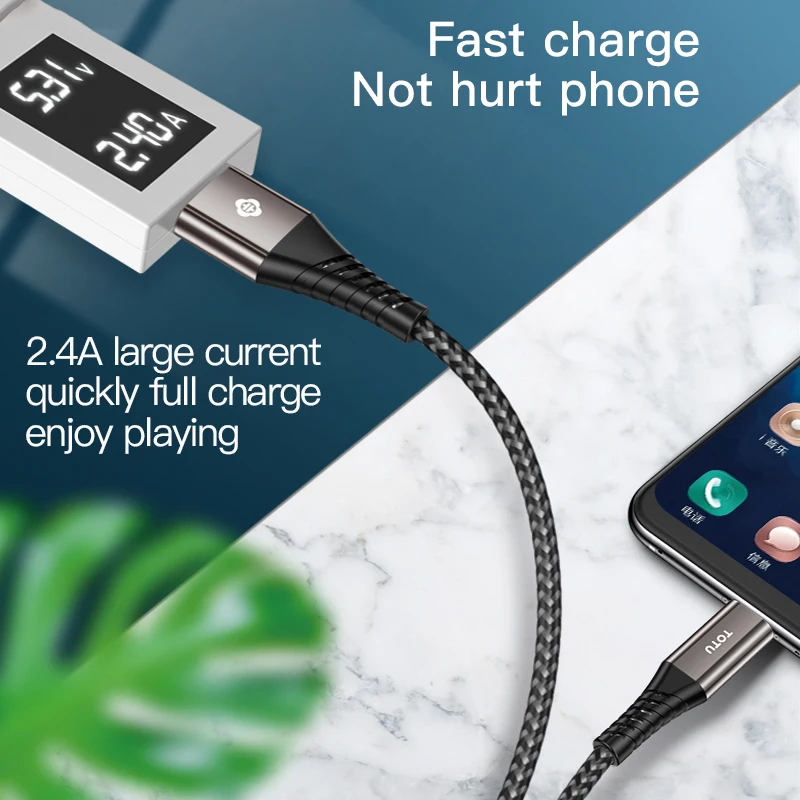 TOTU المصغّر usb كابل سريع شحن كابل بيانات كابل شاحن سلك Microusb كابل الشاحن لسامسونج Xiaomi Redmi شاحن هاتف محمول يعمل بنظام تشغيل أندرويد