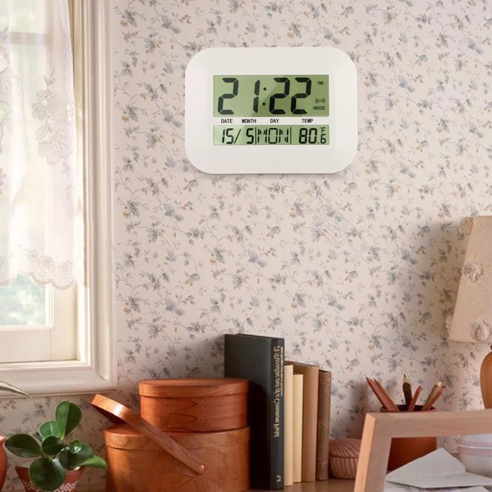 Большое число большой ЖК-дисплей цифровой настенные часы настольные часы nixie электронный стол будильник с Температура Повтор Календари прикроватной тумбочке