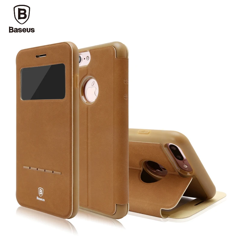 Original Baseus Terse Window Flip Leather Case For Iphone 7 7 Plus Ultra Thin Smart Sleep Phone Cases For Iphone7 7plus Bag Case For Iphone Phone Casesleather Case Aliexpress