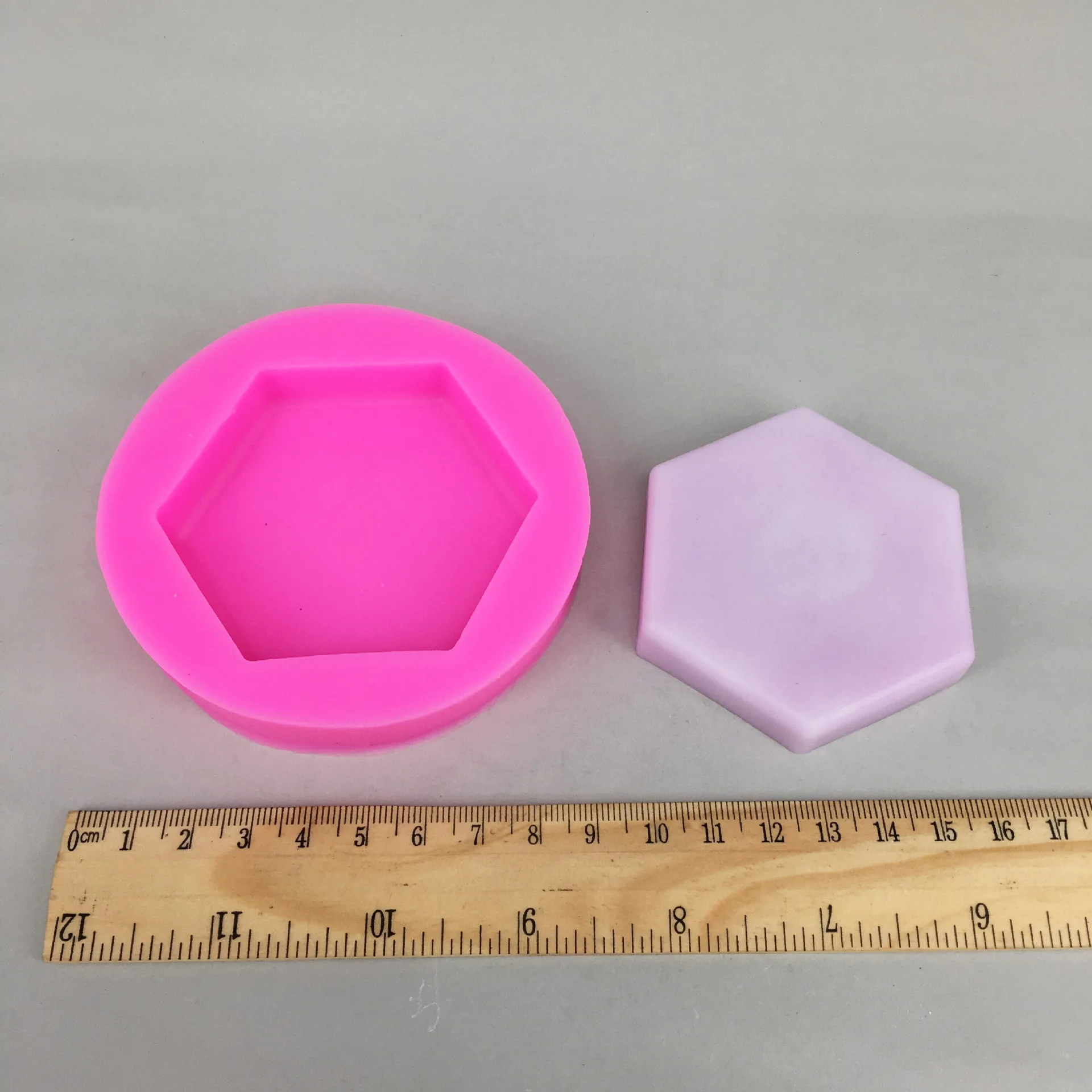 Hexagonal aromatherapy gypsum mould for automobile pendant chocolate sugar craft hand soap silicone mold