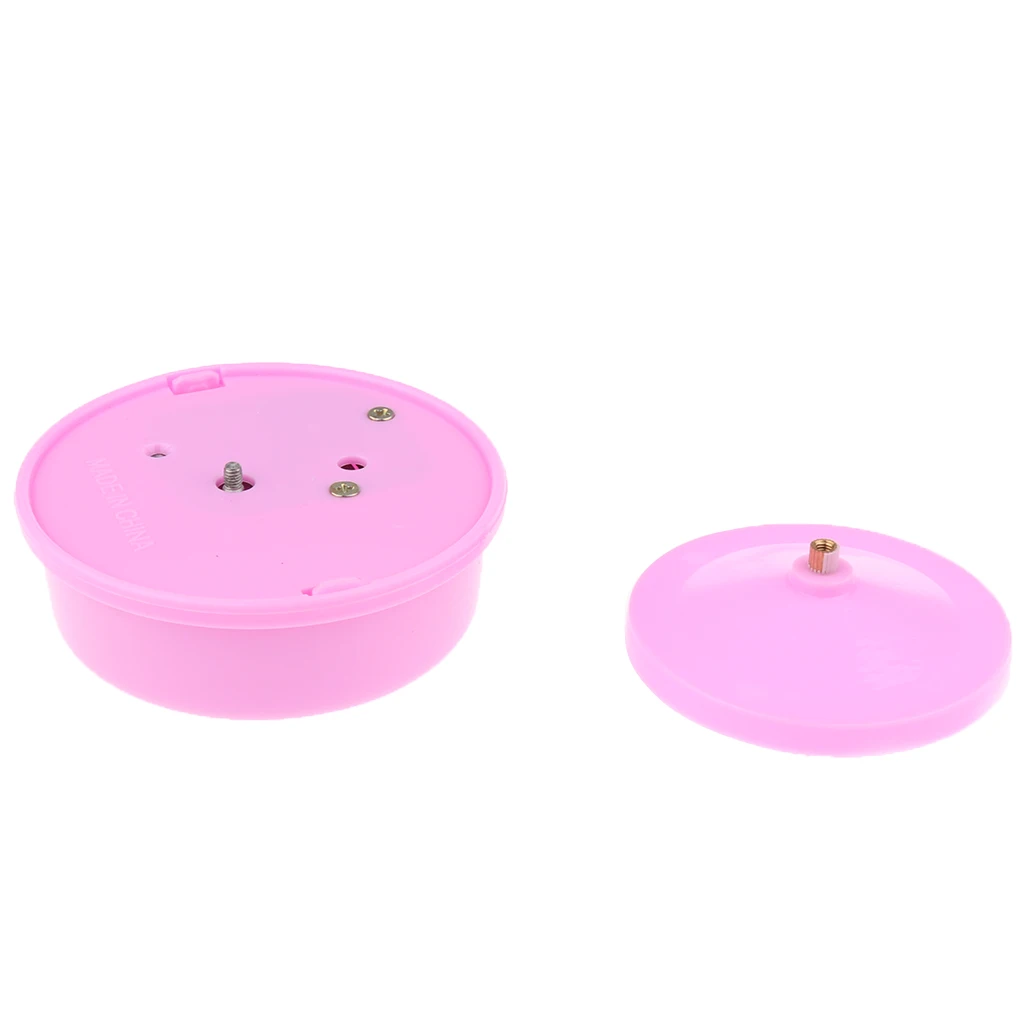 Pink Plastic DIY Round Rotating Music Box Base Wedding Xmas Birthday Gifts