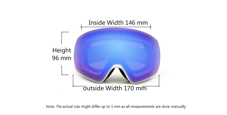 Мужские лыжные очки Зимние виды спорта Сноуборд очки с анти-туман УФ-защитой для женщин Молодежные снегоходы катание на лыжах маска
