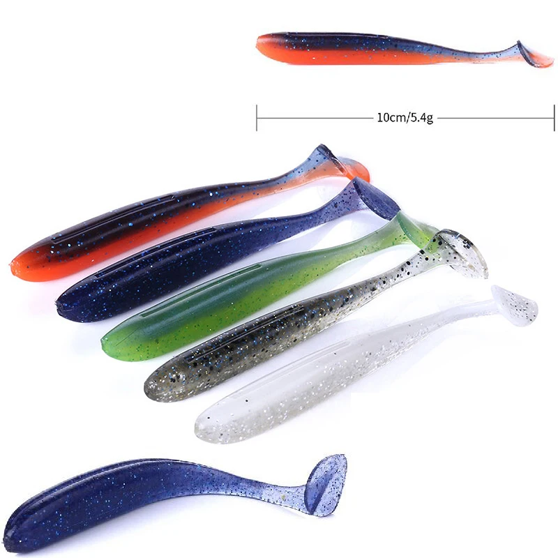 

6Pcs Wobbler soft Fishing Lure 10cm 5.4g Easy Shiner Jig Swimbait Artificial Double Color Silicone Bait Carp Bass Lures SO113