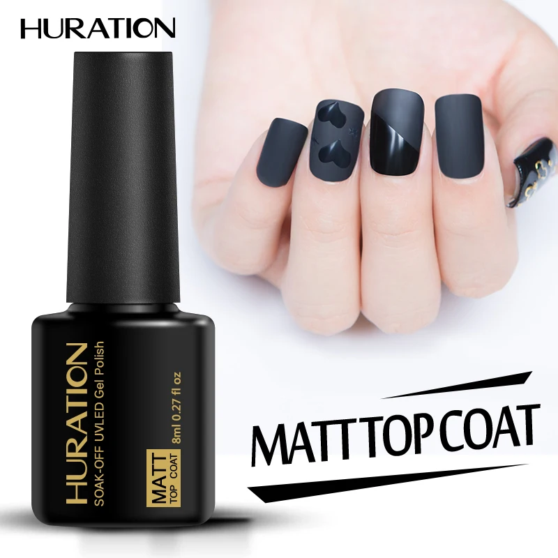 Huration Matt Top Coat гель-скраб ногтей закаленное без протрите гель Lacquer Top Coat Matte Top ногтей гель 8 мл все ногтей базу и топ-гель Лаки