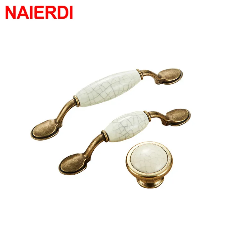 Bronze Creamic Cabinet Handles Knobs Drawer Pulls For Furniture Kitchen
