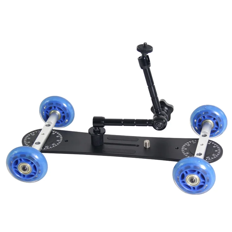 PULUZ YLG0105A Mini Scaled Camera Dolly Track Car Magic Arm Table Mobile Rolling Slider for Canon / Nikon Cameras / DSLR Camera