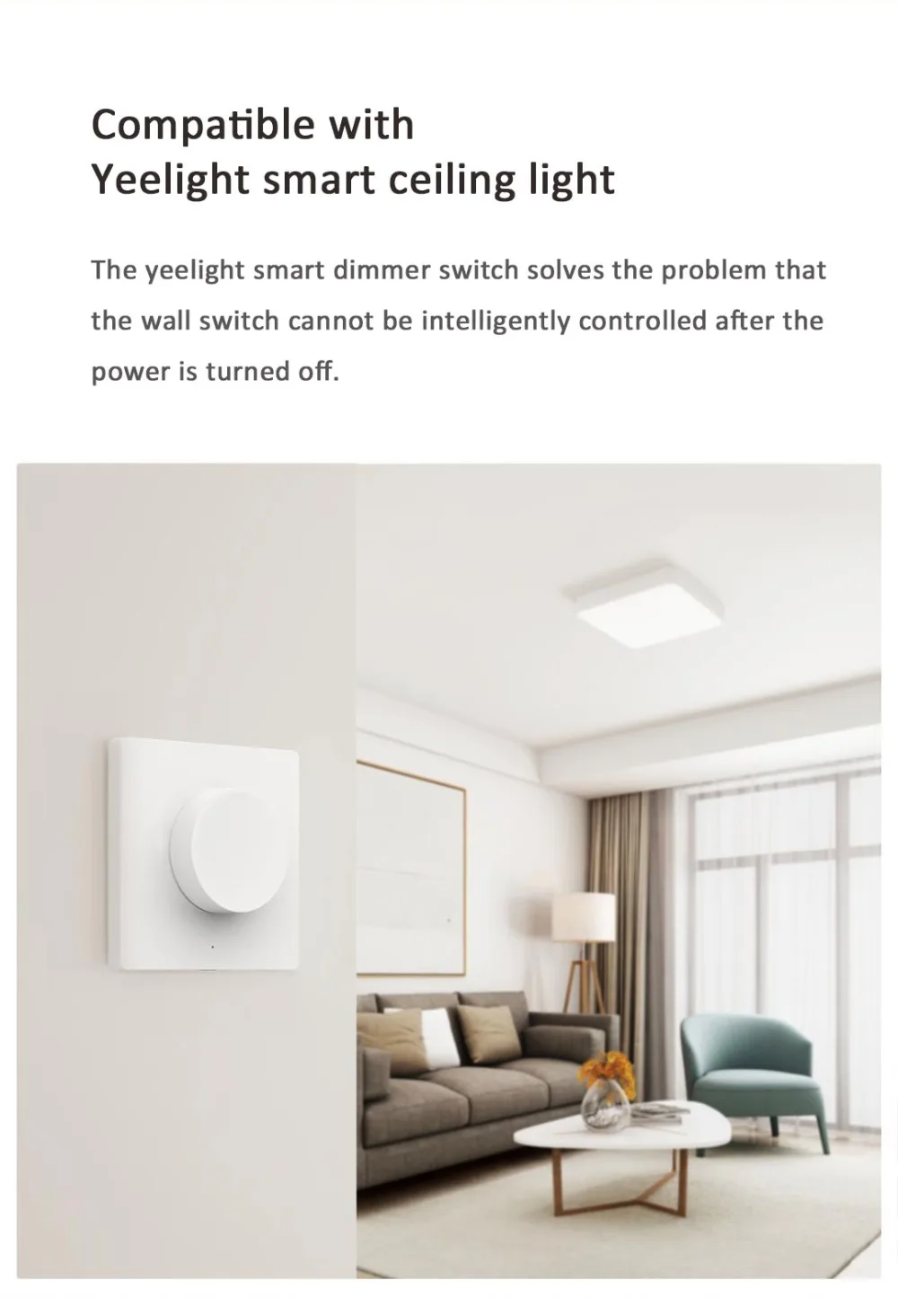 Умный диммер Yeelight беспроводной переключатель настенный выключатель для Mi home App пульт дистанционного управления Yeelight потолочный светильник